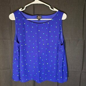 Short Blue Tank Top with Spots